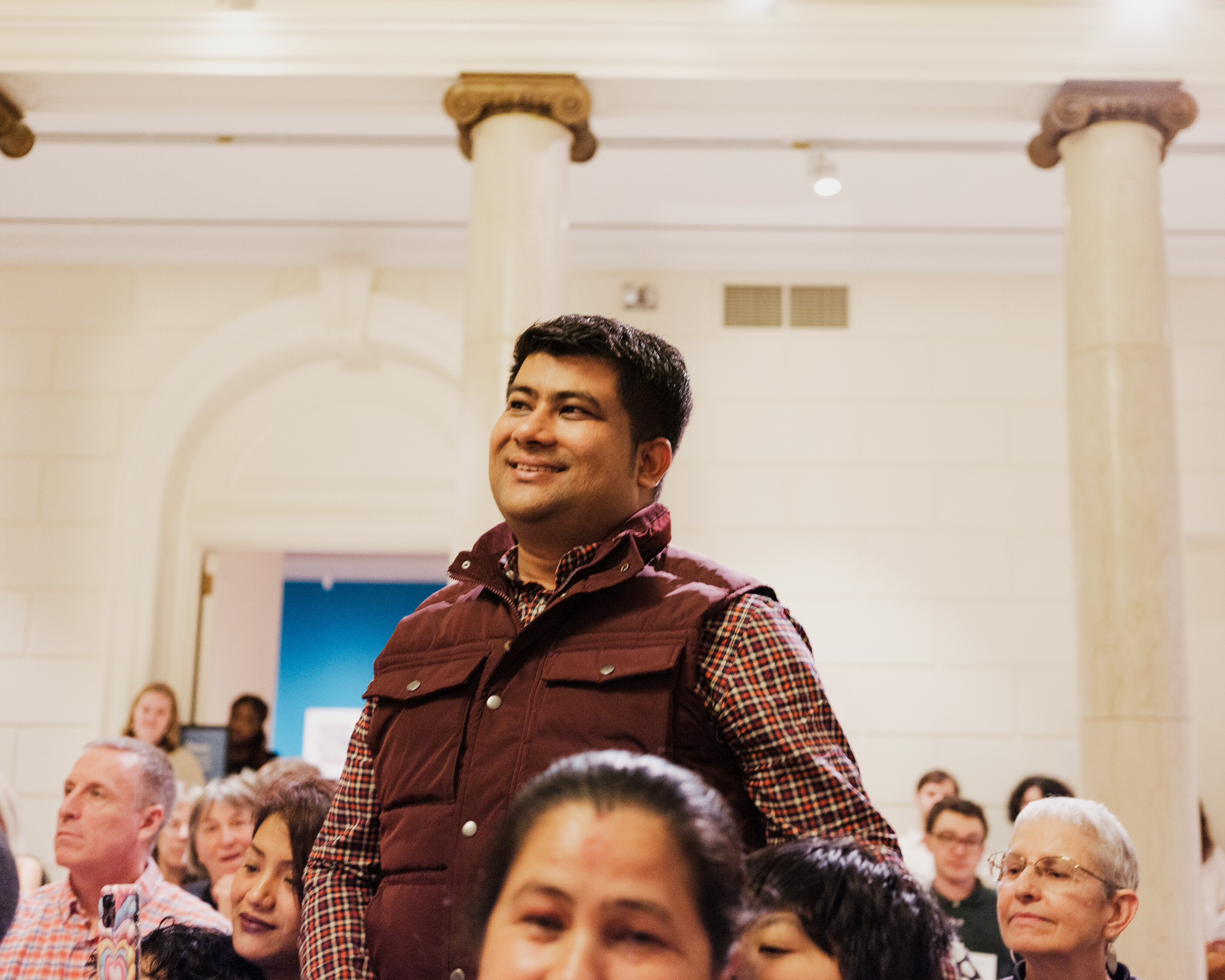 2023 New Hope Award recipient Jeetan smiles as he is being introduced by nominator.