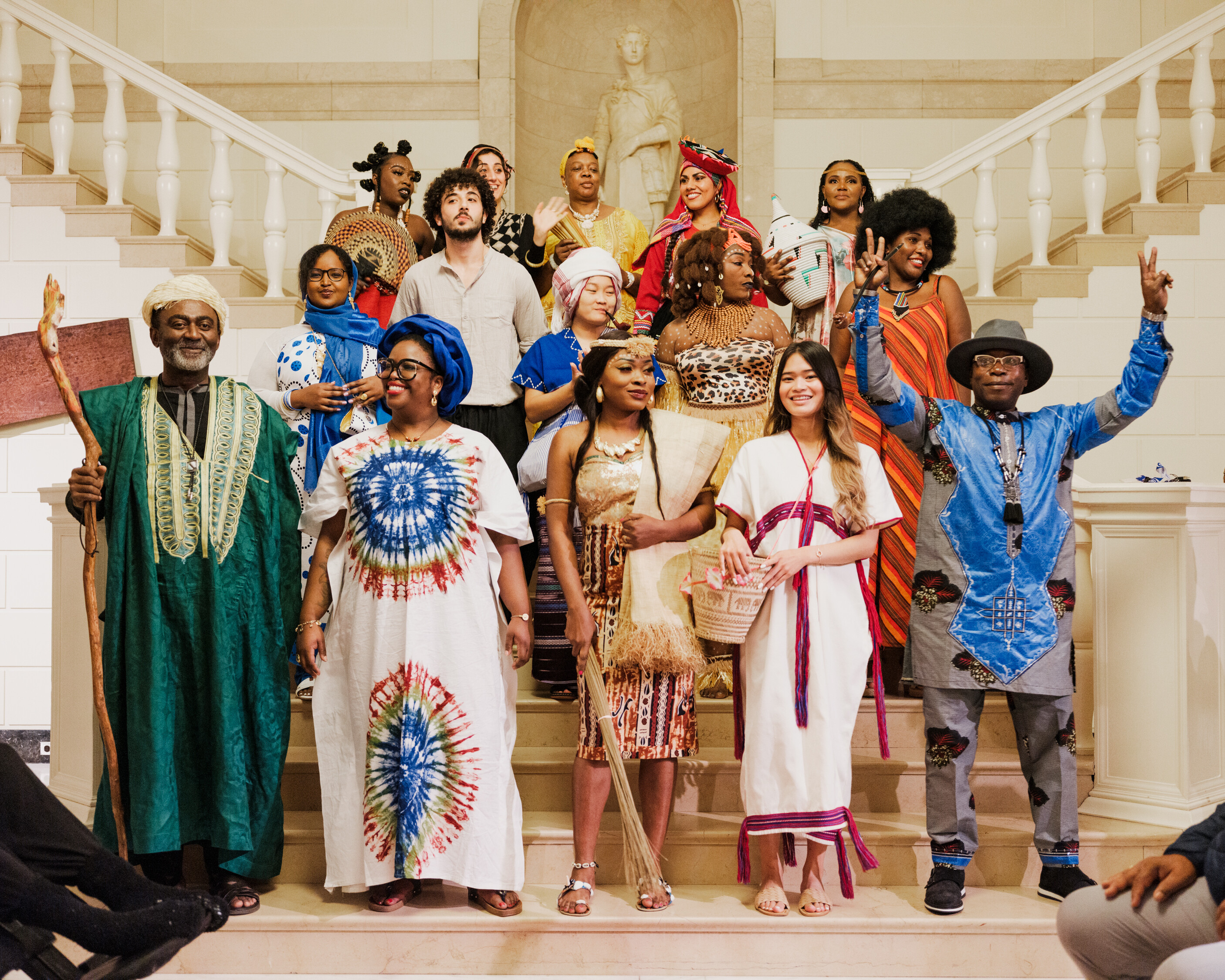 Group photo of 2023 Karibu models during performance at Fleming Museum